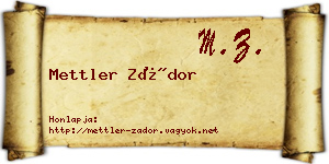 Mettler Zádor névjegykártya